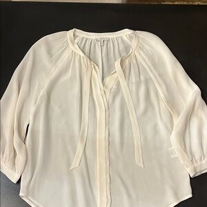 Joie Ivory Blouse with Tie Detail. 100% silk . Size XS